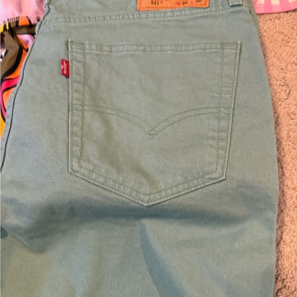 Levi's 511 Slim Fit Teal Pants - Picture 3 of 4
